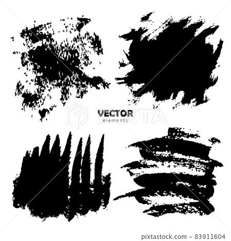 Grunge Set Brush Shape Vector Strokes in Black color on white background. Hand painted grange elements. Ink drawing. Dirty artistic design . Place for text, quote, information, company name. Grunge Set Brush Shape Vector Strokes in Black color on white background. Hand painted grange elements. Ink drawing. Dirty artistic design . Place for text, quote, information, company name. 83911604