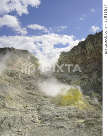 A magnificent Mt. Iou near Teshikaga, Hokkaido A magnificent Mt. Iou near Teshikaga, Hokkaido 83911617