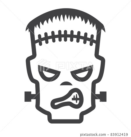 Frankenstein line icon, halloween and scary, horror sign vector graphics, a linear pattern on a white background, eps 10. 83912419