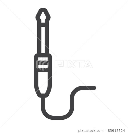 Audio plug line icon, music and instrument, jack cable sign vector graphics, a linear pattern on a white background, eps 10. Audio plug line icon, music and instrument, jack cable sign vector graphics, a linear pattern on a white background, eps 10. 83912524