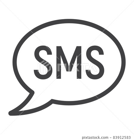 Sms line icon, web and mobile, message sign vector graphics, a linear pattern on a white background, eps 10. 83912583