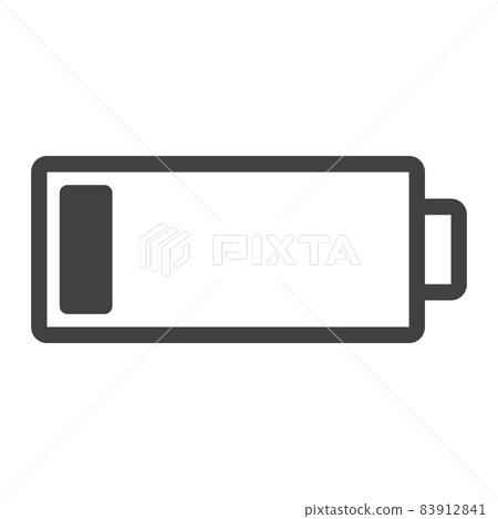 Low battery line icon, web and mobile, energy sign vector graphics, a linear pattern on a white background, eps 10. 83912841
