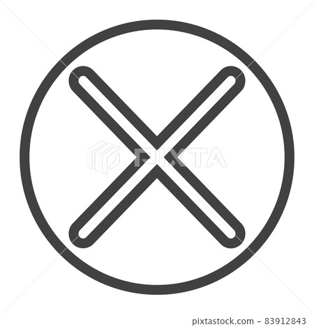 Cross line icon, web and mobile, delete sign vector graphics, a linear pattern on a white background, eps 10. Cross line icon, web and mobile, delete sign vector graphics, a linear pattern on a white background, eps 10. 83912843