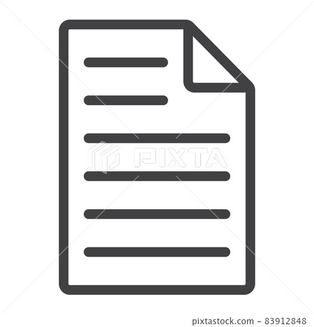 Document line icon, web and mobile, file sign vector graphics, a linear pattern on a white background, eps 10. Document line icon, web and mobile, file sign vector graphics, a linear pattern on a white background, eps 10. 83912848