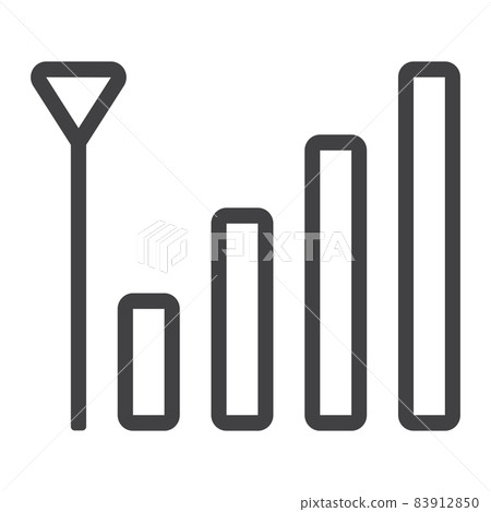 Mobile phone signal line icon, web and mobile, antenna sign vector graphics, a linear pattern on a white background, eps 10. Mobile phone signal line icon, web and mobile, antenna sign vector graphics, a linear pattern on a white background, eps 10. 83912850