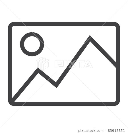 Picture line icon, web and mobile, image sign vector graphics, a linear pattern on a white background, eps 10. Picture line icon, web and mobile, image sign vector graphics, a linear pattern on a white background, eps 10. 83912851