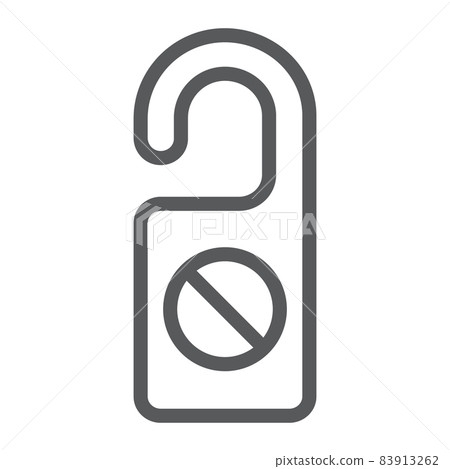 Do Not Disturb line icon, travel and tourism, door hanger sign vector graphics, a linear pattern on a white background, eps 10. 83913262