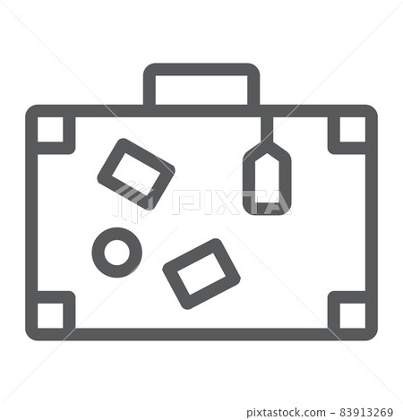 Travel bag line icon, travel and tourism, tourist suitcase sign vector graphics, a linear pattern on a white background, eps 10. Travel bag line icon, travel and tourism, tourist suitcase sign vector graphics, a linear pattern on a white background, eps 10. 83913269