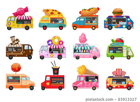 Set of Food Vans 83913327
