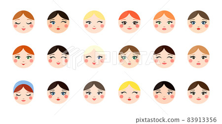 Set of Girly Avatars 83913356