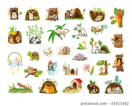 Animals Characters in Their Houses 83913362