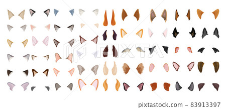 Set of Dog and Cat Ears Set of Dog and Cat Ears 83913397