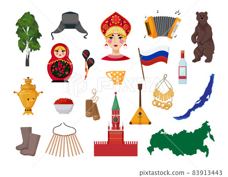 Set of Russian Associative Illustrations 83913443