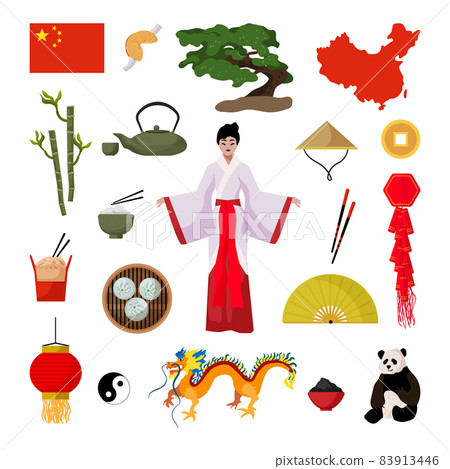Set of Chinese Associative Illustrations 83913446