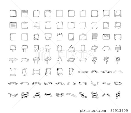 Set of Hand-Drawn Banners 83913599