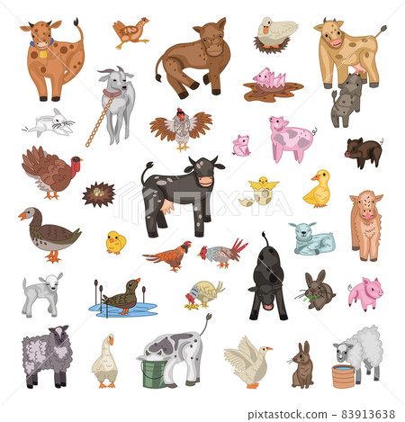 Set of Farm Birds and Animals Set of Farm Birds and Animals 83913638