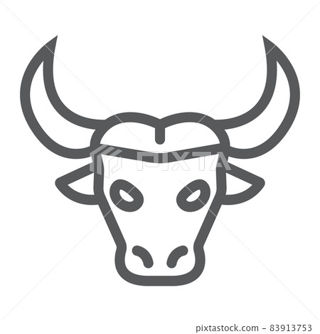 Buffalo line icon, animal and zoo, cattle sign vector graphics, a linear pattern on a white background, eps 10. 83913753