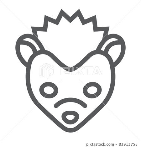 Hedgehog line icon, animal and zoo, pet sign vector graphics, a linear pattern on a white background, eps 10. 83913755