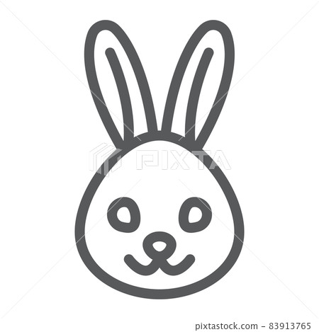 Rabbit line icon, animal and zoo, bunny sign vector graphics, a linear pattern on a white background, eps 10. Rabbit line icon, animal and zoo, bunny sign vector graphics, a linear pattern on a white background, eps 10. 83913765