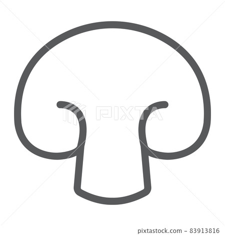 Champignon line icon, vegetable and diet, mushroom sign, vector graphics, a linear pattern on a white background, eps 10. 83913816
