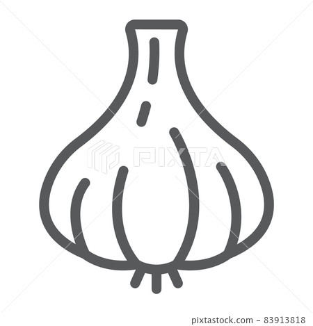 Garlic line icon, vegetable and diet, vegetarian sign, vector graphics, a linear pattern on a white background, eps 10. 83913818