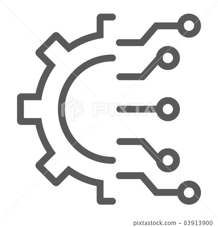 Business Intelligence line icon, data and analytics, cogwheel sign, vector graphics, a linear pattern on a white background, eps 10. Business Intelligence line icon, data and analytics, cogwheel sign, vector graphics, a linear pattern on a white background, eps 10. 83913900