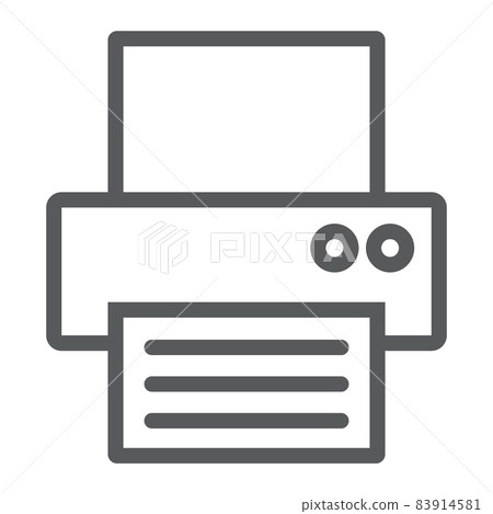 Fax line icon, office and document, printer sign, vector graphics, a linear pattern on a white background, eps 10. 83914581