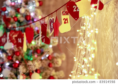Blurred lights of holiday bulbs or sparklers Blurred lights of holiday bulbs or sparklers 83914598