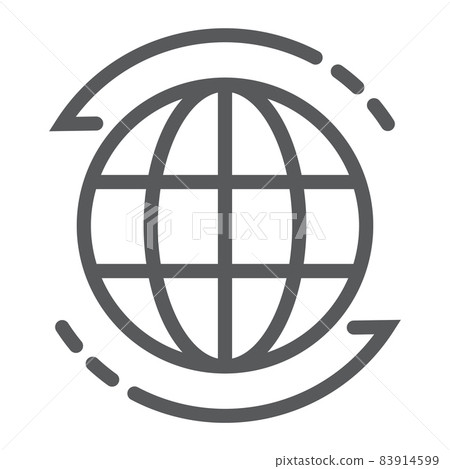 Worldwide line icon, globe and world, planet sign, vector graphics, a linear pattern on a white background, eps 10. Worldwide line icon, globe and world, planet sign, vector graphics, a linear pattern on a white background, eps 10. 83914599