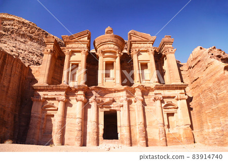 Jordan travel destination - The Monastery, Petra's largest monument, in Jordan. 83914740