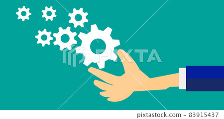 Gears and businessmen Gears and businessmen 83915437
