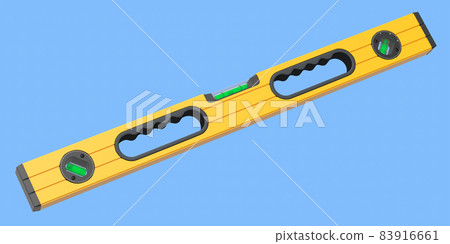 Building spirit level tool on blue background. Tool for repair and building Building spirit level tool on blue background. Tool for repair and building 83916661