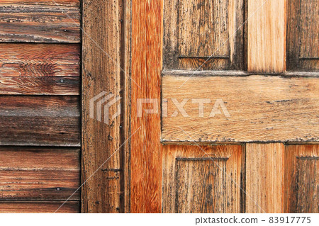 Closeup of wooden door with detailed woodgrain 83917775