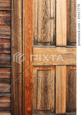 Closeup of wooden door with detailed woodgrain 83917776