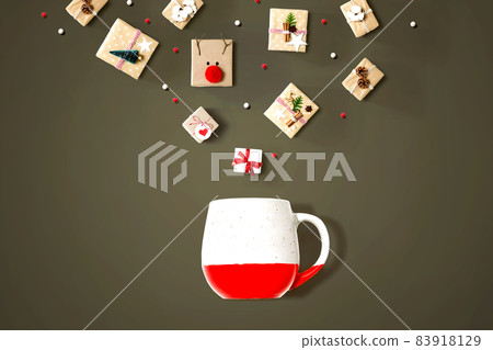 Christmas gift boxes with a red mug Christmas gift boxes with a red mug 83918129