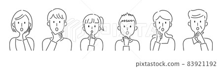 Vector illustration set of a family with a surprised face Vector illustration set of a family with a surprised face 83921192