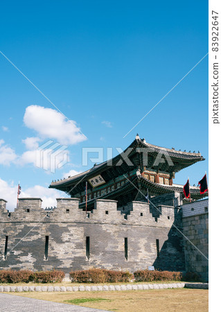 Hwaseong fortress Janganmun Gate UNESCO World Heritage in Suwon, Korea 83922647