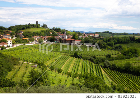 Smartno medieval village in Goriska Brda region, Slovenia. 83923023