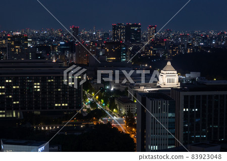 Parliament Building and Buildings Night View Long (November 2021) 83923048