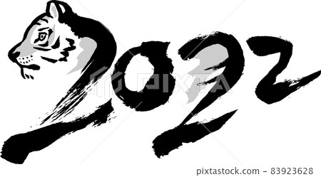 虎形2022年單色矢量（文字素材） 83923628