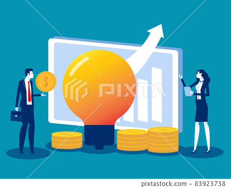 Business with venture investment. Flat vector illustration concept 83923738