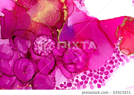 Watercolor pink bubbles texture. Circles aquarelle pattern with gold dust. Watercolor pink bubbles texture. Circles aquarelle pattern with gold dust. 83923831