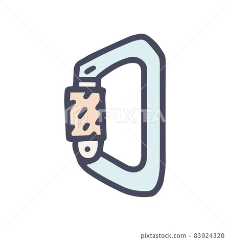 trapeze carabiner color vector doodle simple icon trapeze carabiner color vector doodle simple icon 83924320