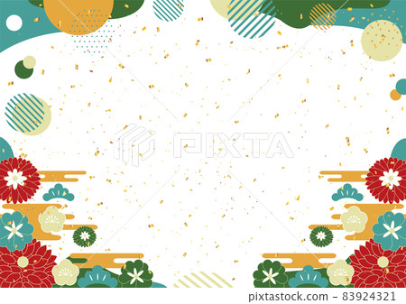 New Year background with Japanese color scheme 83924321