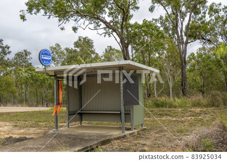 A Shelter For Country Children Catching The School Bus 83925034