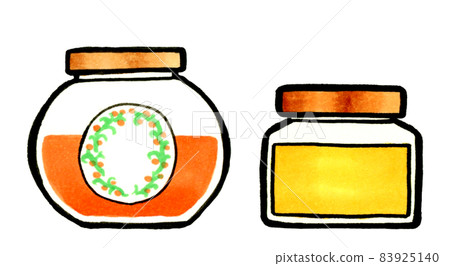 罐子裡的蜂蜜，可愛而簡單的手繪插圖 83925140