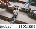 Disassembled tools electric drills. Instrument to work. 83928999