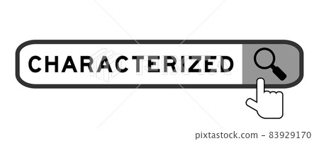 Search banner in word characterized with hand over magnifier icon on white background 83929170