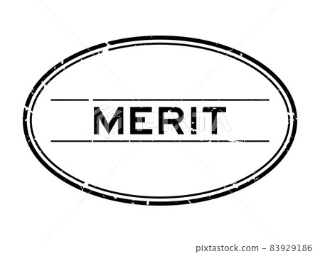 Grunge black merit word oval rubber seal stamp on white background Grunge black merit word oval rubber seal stamp on white background 83929186