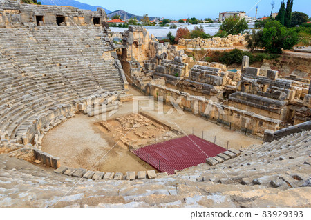 Ruins of ancient Greek-Roman theatre of Myra in Demre, Antalya province in Turkey Ruins of ancient Greek-Roman theatre of Myra in Demre, Antalya province in Turkey 83929393